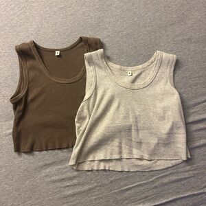 Stylish Gray and Brown Crop Tops